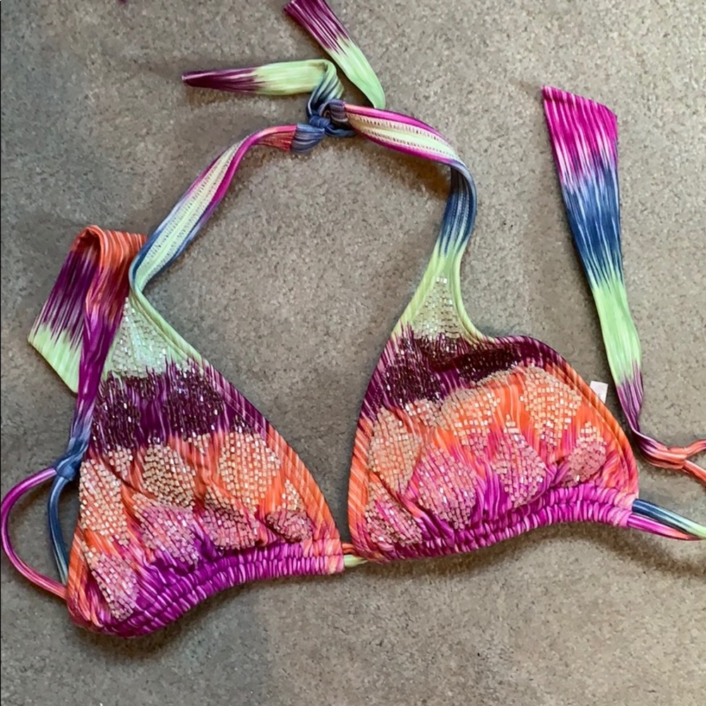 3/$10 Beaded designer bikini top